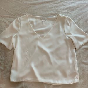 Babaton White Chiffon T-shirt